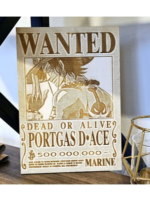 Wanted Portgas D Ace Duvar Poster. Wanted Duvar Pano