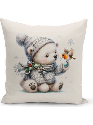 Bertille Home Yılbaşı Serisi Çift Tarafı Dijital Baskılı Kırlent Kılıfı (Christmas Noel Cushion Cover)