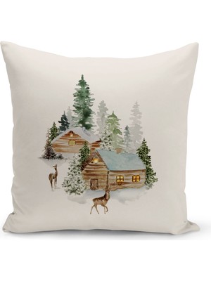 Bertille Home Yılbaşı Serisi Çift Tarafı Dijital Baskılı Kırlent Kılıfı (Christmas Noel Cushion Cover)