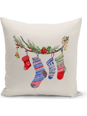 Bertille Home Yılbaşı Serisi Çift Tarafı Dijital Baskılı Kırlent Kılıfı (Christmas Noel Cushion Cover)