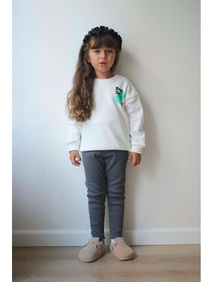 Miniko Kids Kız Çocuk Bisiklet Yaka Pamuk Taytlı Eşofman Takımı