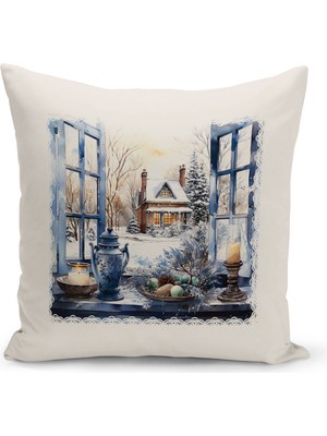 Bertille Home Yılbaşı Serisi Çift Tarafı Dijital Baskılı Kırlent Kılıfı (Christmas Noel Cushion Cover)