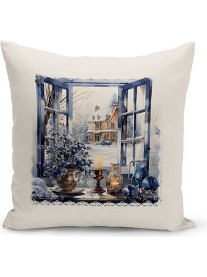 Bertille Home Yılbaşı Serisi Çift Tarafı Dijital Baskılı Kırlent Kılıfı (Christmas Noel Cushion Cover)
