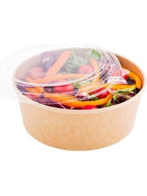 Kraft Organik 750 cc Kapaklı Salata Kasesi -20 Adet