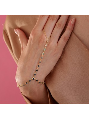 Queen Silver Jewelry 925 Ayar Gümüş. Zirkon Taşlı Lacivert Renk Geçişli Şahmeran