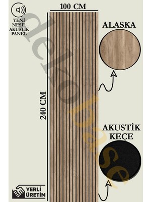 Base 100X240 cm Koyu Meşe Renk Akustik Ahşap Duvar Paneli