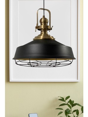 Tekno Trust Siyah Asaletli Telli Eskitme Başlık Avize Sarkıt Lamba Salon Mutfak Pastane Cafe