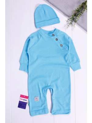 Beruflic Kollu Düğme Detaylı Unısex Bebek Tulumu