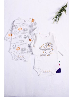 Beruflic Aslan Desenli Uzun Kol 2'li Erkek Bebek Body