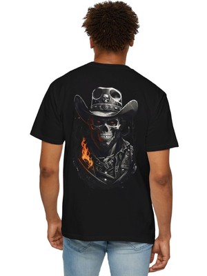 Young Fit Erkek Baskılı Motorcu T-Shirt