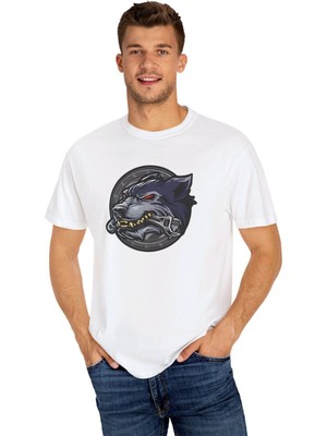 Young Fit Baskılı Erkek Motorcu Tişört %100 Pamuk