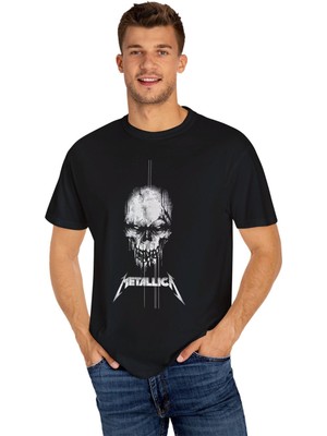 Young Fit Metalica Baskılı Siyah Unisex Tişört