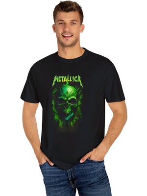 Young Fit Metalica Baskılı Siyah Unisex Tişört