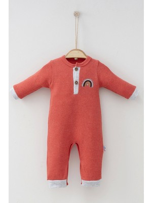 Beruflic Waffle Gökkuşağı Nakışlı Erkek Bebek Tulumu