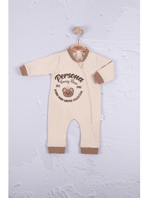 Beruflic Persona Bear Nakışlı % 100 Pamuk Erkek Bebek Tulum