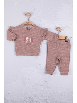 Beruflic Kirpi Nakışlı Pamuk 2'li Kız Bebek Takım