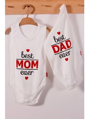 Beruflic Best Mom ve Dad Desenli Askılı Unisex Body