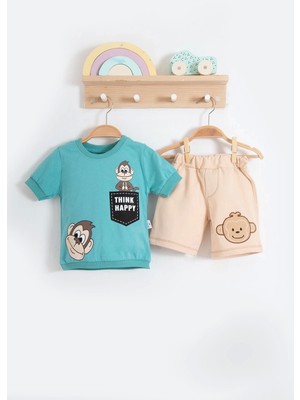 Beruflic Maymun Desenli 2li Erkek Bebek Takım