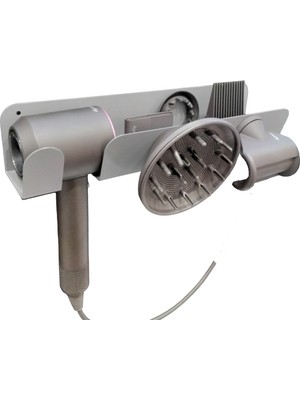 Dyson Supersonic ile Uyumlu Organizer Düzenleyici Stand Banyo Askısı Gri