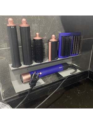 Dyson Airwrap Multistyler ile Uyumlu Organizer Düzenleyici Stand Banyo Askısı Concrete Gray