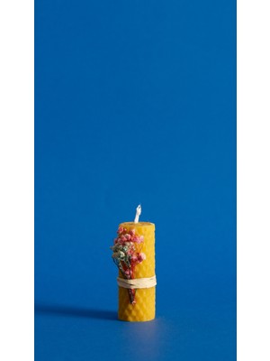 Endi Handmade Özel Günler Için Balmumu Mum Lavantalı 7cm x 3cm Hediyelik Bal Mumu Mum Beeswax Candle