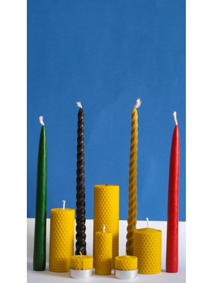 Endi Handmade Özel Günler Için Balmumu Mum Lavantalı 7cm x 3cm Hediyelik Bal Mumu Mum Beeswax Candle