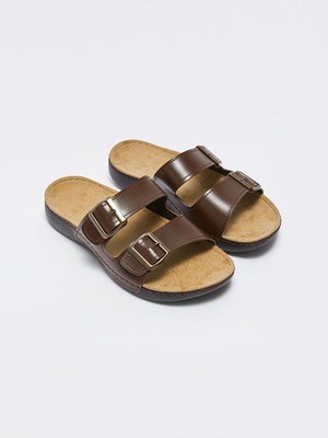 LC Waikiki Lcw Eco Çift Bantlı Toka Detaylı Erkek Terlik