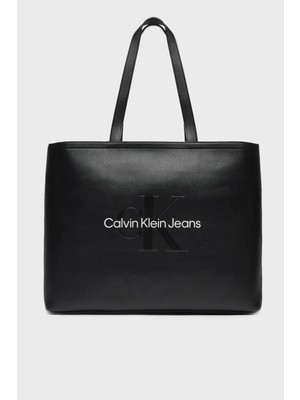 Calvin Klein Logolu Büyük Çanta K60K61222201R Kadın Çanta K60K612222 01R