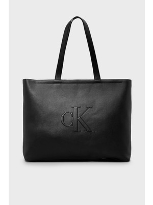 Calvin Klein Logolu Büyük Çanta K60K612724BEH Kadın Çanta K60K612724 Beh