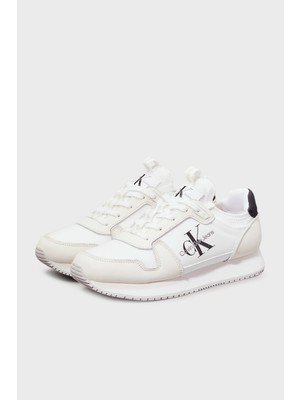 Calvin Klein Deri Logolu Sneaker Ayakkabı YW0YW0161601W Kadın Ayakkabı YW0YW01616 01W