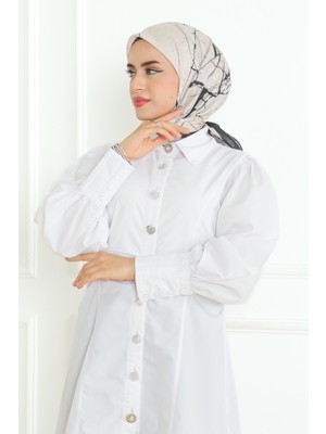 İlkimay Celine Desenli Soft Eşarp 1182 - Bej