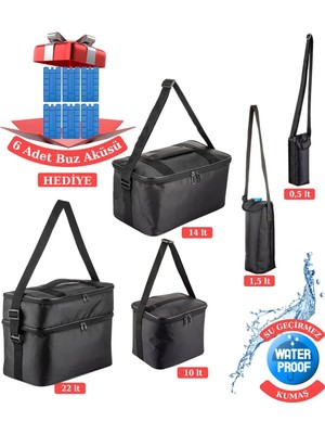 NS Reliable Kamp Piknik Termal Soğutucu Yalıtımlı Buzluk Termos Çanta 5’li Set - 960 Siyah