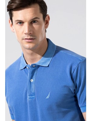 Nautica % 100 Pamuklu Polo Yaka Classıc Fit T Shirt Erkek Polo Yaka T Shirt K35111T 4cm