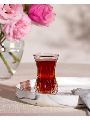 Madame Coco Merlot 6'lı Çay Bardağı Seti 115 ml Şeffaf Cam Desensiz Kulpsuz Bulaşık Makinesinde Yıkanabilir