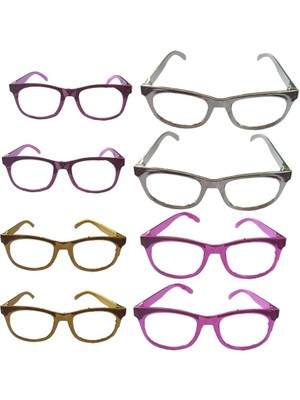 Pandoli Camsız 4 Renk Clark Kent Model Parti Gözlüğü 8 Adet Retro