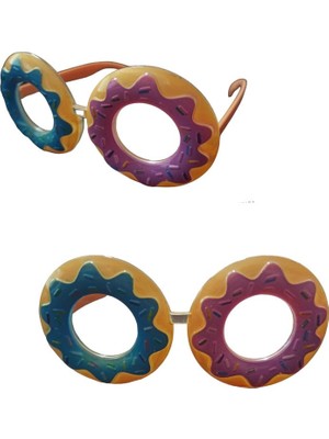 Pandoli Donut Doughnut Şeklinde Hawaian Tropikal Tema Parti Gözlüğü