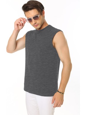 CHEISU Erkek Grimelanj Tank Sıfır Kol Pamuk T-Shirt