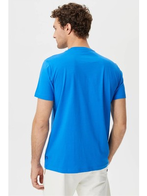 Nautica % 100 Pamuk Marka Baskılı Bisiklet Yaka Standart Fit T Shirt Erkek T Shirt V35528T 4sj