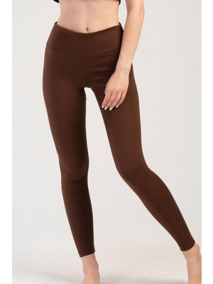 Kadın Çift Taş Işlemeli Şardonlu Ince Yumuşacık Kumaş Kahverengi Termal Alt C1T5N1O504