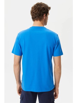 Nautica % 100 Pamuk Marka Baskılı Bisiklet Yaka Standart Fit T Shirt Erkek T Shirt V35532T 4sj