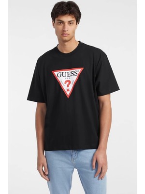 Guess Erkek    Siyah Ikonik T-Shirt