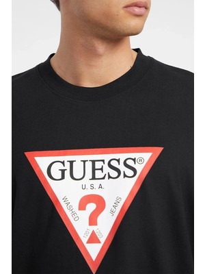 Guess Erkek    Siyah Ikonik T-Shirt