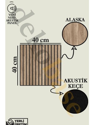 Base 40X40 cm Koyu Meşe Renk Akustik Ahşap Duvar Paneli