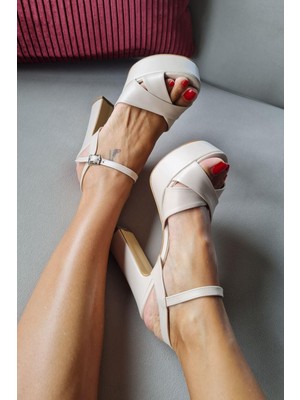 Topukla 11 3535 Topukla Kadın Platform Kalın Topuklu Abiye Ayakkabı