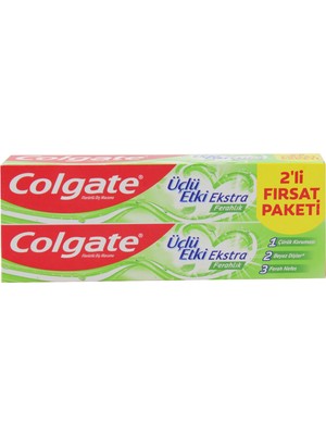 Colgate Üçlü Etki Ekstra Ferahlık 2 x 75 ml Fırsat Paketi