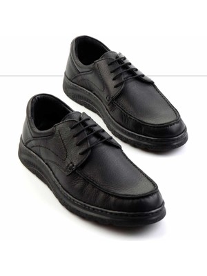 Bambi Siyah Floter  Deri Erkek Casual Ayakkabı E01442000340