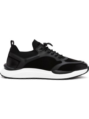 Derimod Erkek Siyah Bağcıklı Nubuk Deri Sneaker 24WFD6925V3