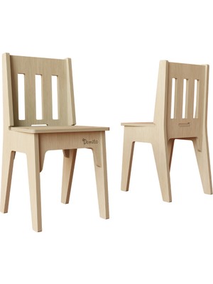 Demito Montessori Çocuk Sandalyesi 3-6 Yaş Çocuk Sandalyesi - Plywood - Naturel