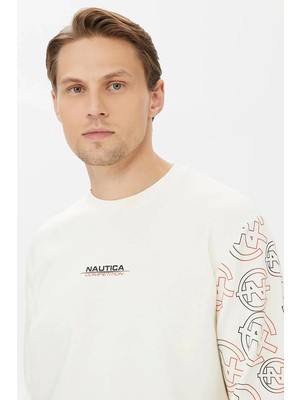 Nautica Erkek Ekru Uzun Kollu Sweatshirt