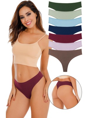 Sensu Kadın Fitilli Brazilian Tanga 7 Li Paket Set